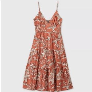 Wild Fable Orange Floral Midi Dress